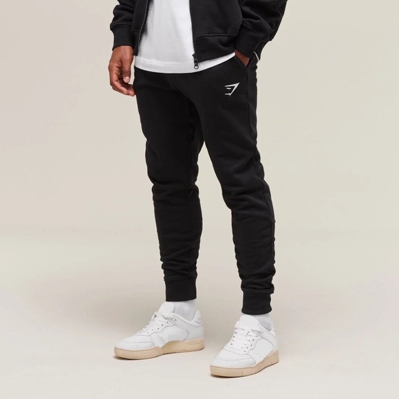 Gymshark Black Crest Joggers - Size Medium - Picture 1 of 7